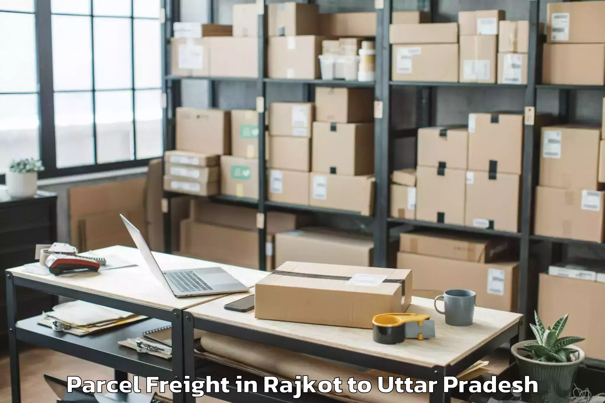 Hassle-Free Rajkot to Naraini Parcel Freight